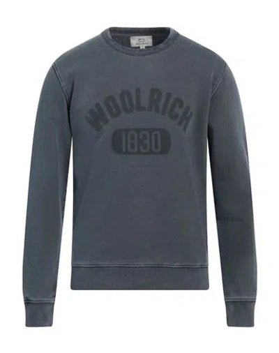 Woolrich Man Sweatshirt Slate Blue Size L Cotton