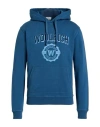 Woolrich Man Sweatshirt Slate Blue Size S Cotton In Blue
