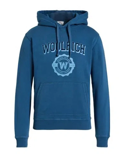 Woolrich Man Sweatshirt Slate Blue Size S Cotton