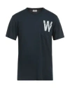 Woolrich Man T-shirt Midnight Blue Size M Cotton