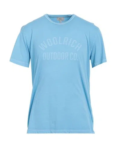 Woolrich Man T-shirt Sky Blue Size S Cotton