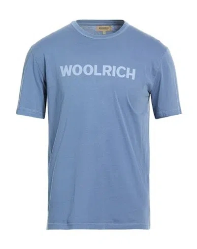 WOOLRICH WOOLRICH MAN T-SHIRT SLATE BLUE SIZE S COTTON
