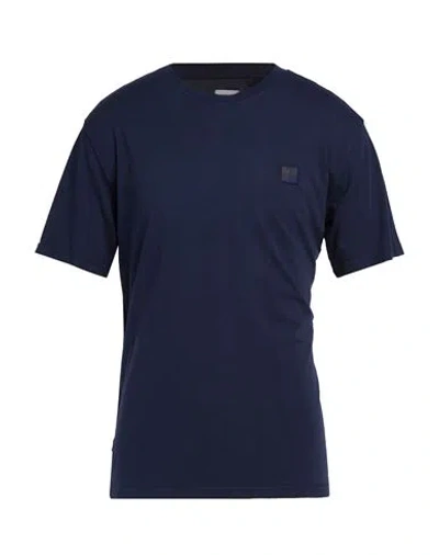Woolrich Man T-shirt Navy Size S Cotton In Blue