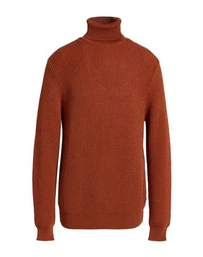 Woolrich Man Turtleneck Brick Size Xxxl Merino Wool In Burgundy