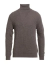 Woolrich Man Turtleneck Khaki Size M Merino Wool In Gray
