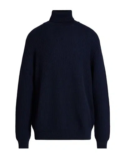 Woolrich Man Turtleneck Midnight Blue Size Xxxl Virgin Wool In Animal Print
