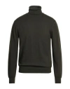 Woolrich Man Turtleneck Military Green Size M Wool In Black