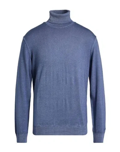 Woolrich Man Turtleneck Slate Blue Size L Wool In Animal Print