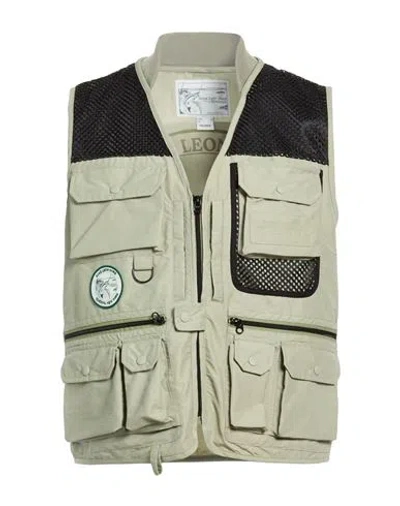 Woolrich Man Vest Sage Green Size M Cotton, Polyamide In Multi