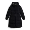 Woolrich Matt Stretch Long Puffer Parka In Black
