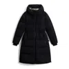 Woolrich Matt Stretch Long Puffer Parka In Black