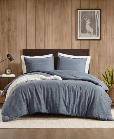 Woolrich Mckenzie Twill Washed 3-pc. Comforter Set, Full/queen In Blue