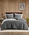 Woolrich Mckenzie Twill Washed 3-pc. Duvet Cover Set, Full/queen In Gray