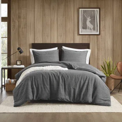 Woolrich Mckenzie Twill Washed Duvet Set In Gray
