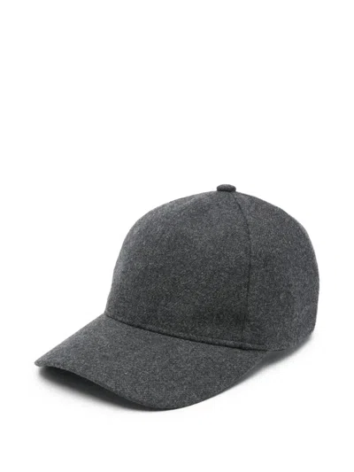 Woolrich Mélange-effect Baseball Cap In Gray