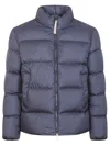 Woolrich Melton Blue Nylon Down Parka With Flap Pockets And Drawstring Hem In Blue