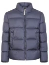 Woolrich Melton Blue Nylon Down Parka With Flap Pockets And Drawstring Hem In Blue