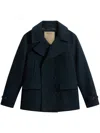 Woolrich Long Sleeve Coat In Blue