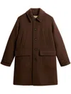Woolrich Long Sleeve Coat In Brown