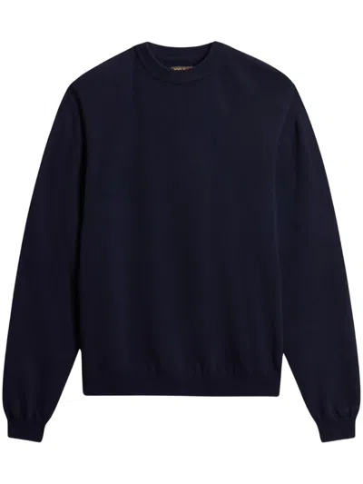 Woolrich Men's 100% Lambswool Crewneck Sweater In Navy