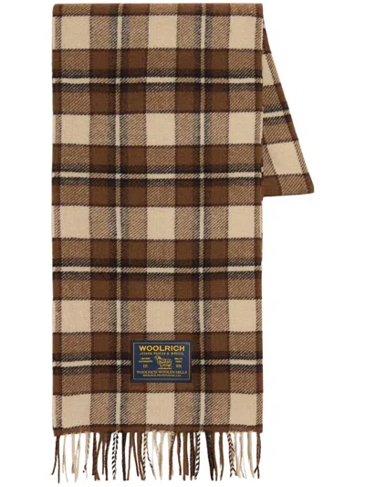 Woolrich Men's 100% Wool Scarf In Brown
