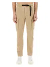 Woolrich Cargo Trousers Featuring Belt And Tapered Leg In Nude