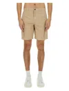 Woolrich Utility Cargo Shorts With Multiple Pockets In Beige