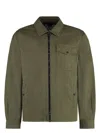 Woolrich Cotton Overshirt With Buttoned Cuffs And Pockets In Green