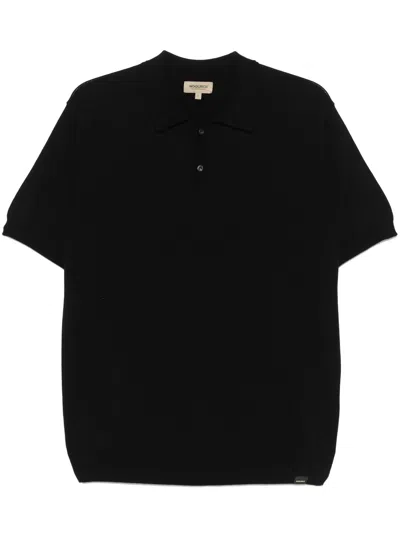 Woolrich Men's Cotton Short-sleeve Polo Shirt With Button Front In Blu
