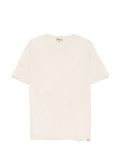 Woolrich Men's Cotton-linen Knit Short-sleeve T-shirt In White