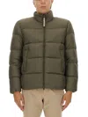 Woolrich High Collar Long Sleeve Puffer Jacket In Green
