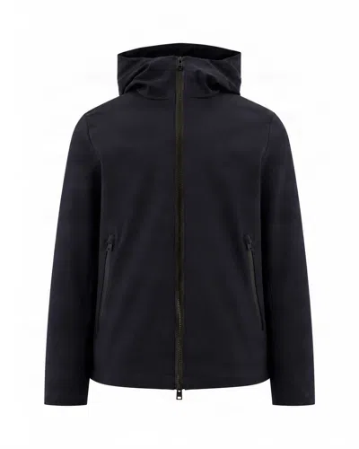 Woolrich Men's Hooded Zip-front Jacket In Melton Blue