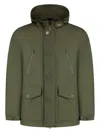 Woolrich Lightweight Ramar Parka With Hood And Adjustable Drawstring In Green
