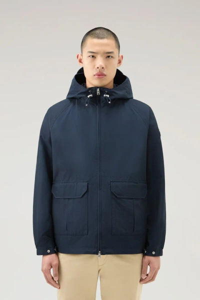 Woolrich Men Melton Blue Size L In Melton Blue