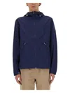 Woolrich Nylon Hooded Jacket Drawstring Adjustable In Blue