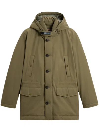 Woolrich Men's Quilted Duck Down Puffer Coat In Green