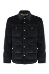 Woolrich Corduroy Down-filled Alaskan Overshirt In Navy