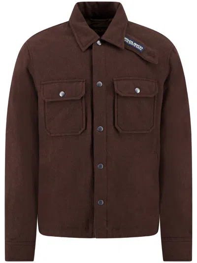 Woolrich Men's Quilted Wool-blend Down Puffer Coat In Brown