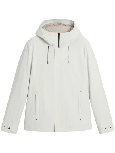 Woolrich Men's Solid 100% Polyester Outerwear Coat In White
