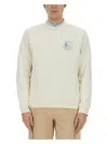 Woolrich Logo Crew Neck Sweater In Ivory