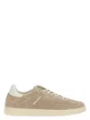 Woolrich Beige Suede Sneakers With Contrasting Heel In Multi