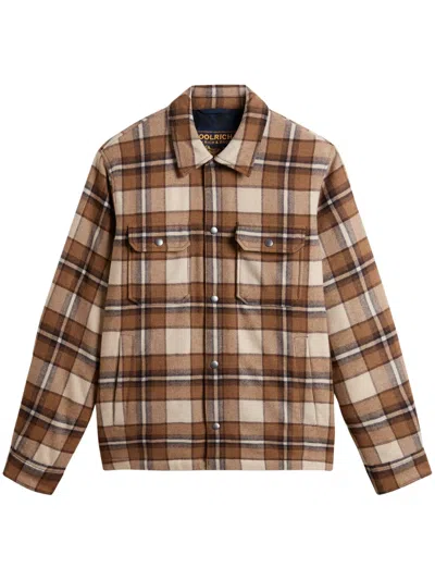 Woolrich Men's Wool Blend Down Puffer Coat In Brown