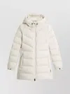 Woolrich Microfiber Down Jacket Hooded In White