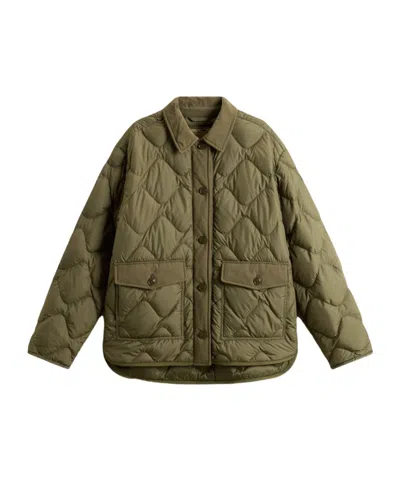 Woolrich Microfiber Heritage Jacket In Green