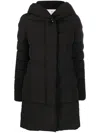 Woolrich Mid-length Padded Coat With Classic Hood In Black
