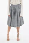 Woolrich Midi Diamond-pattern Pleated Skirt In Blue