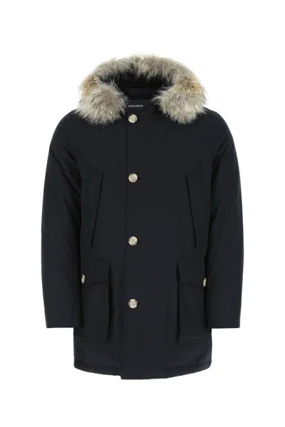 WOOLRICH WOOLRICH MIDNIGHT BLUE COTTON BLEND ARCTIC DOWN JACKET