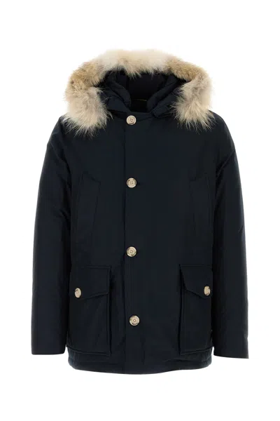 WOOLRICH WOOLRICH MIDNIGHT BLUE COTTON BLEND ARCTIC PARKA