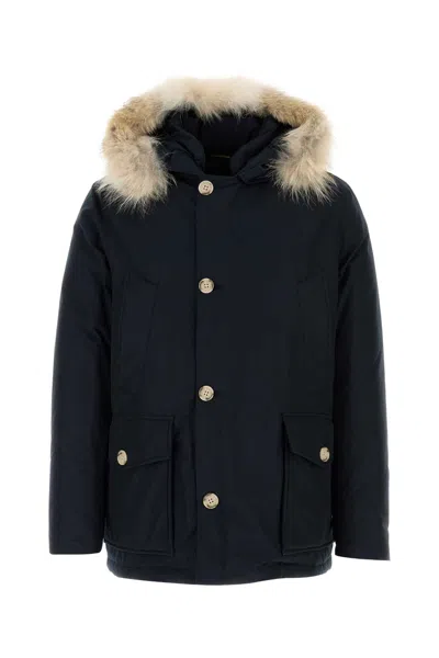 WOOLRICH MIDNIGHT BLUE COTTON BLEND ARCTIC PARKA