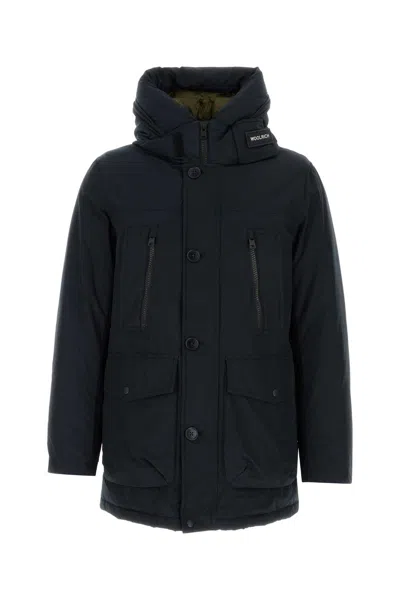 WOOLRICH MIDNIGHT BLUE COTTON BLEND DOWN JACKET